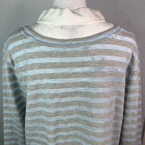 New! Tommy Hilfigure Knit Pullover Gray/Blue/White Women’s Sweater Sz XL - Picture 6 of 13